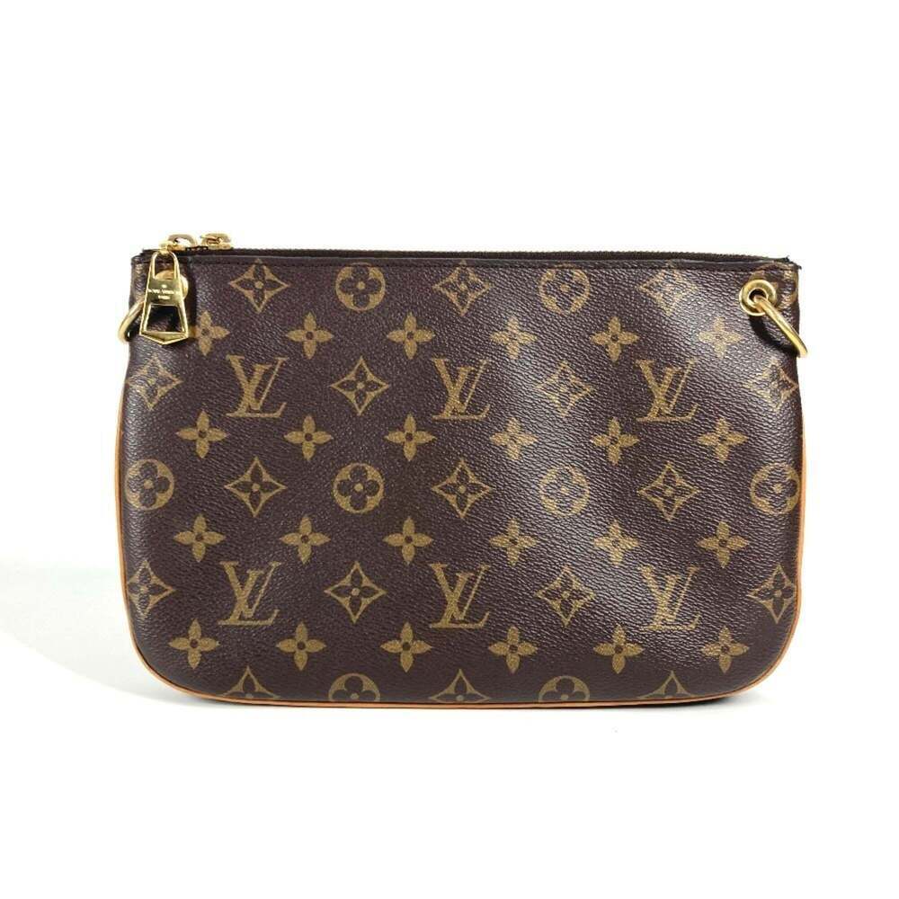 LOUIS VUITTON Authentic Brown Monogram Canvas Pochette Shoulder Bag